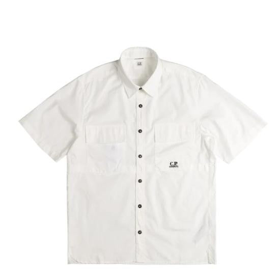 C.P. Company Short-Sleeved Shirt With Classic Collar And Button-Down Front