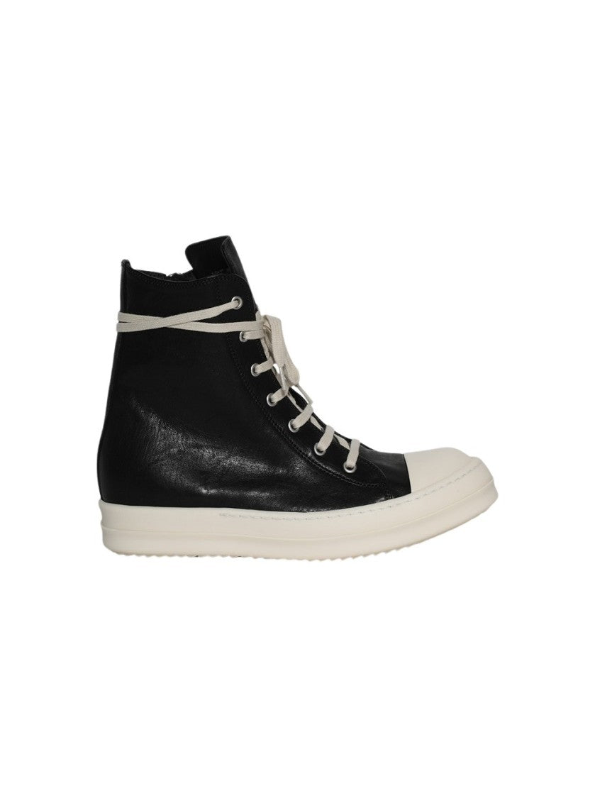 Rick Owens Hollywood High Top Sneakers Black And Milk