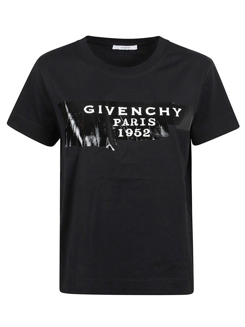 Givenchy Tape Logo Print Crew Neck T-Shirt