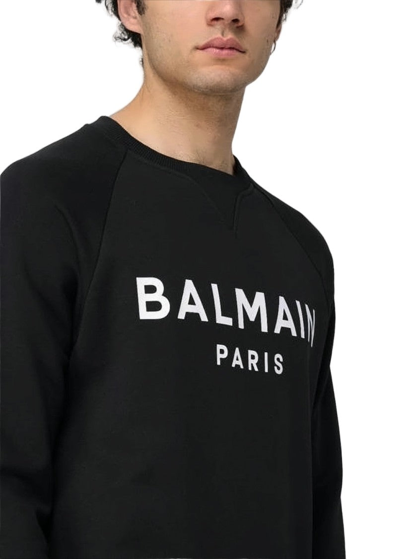 Balmain Long-Sleeve T-Shirt With Bold Lettering In Classic Fit
