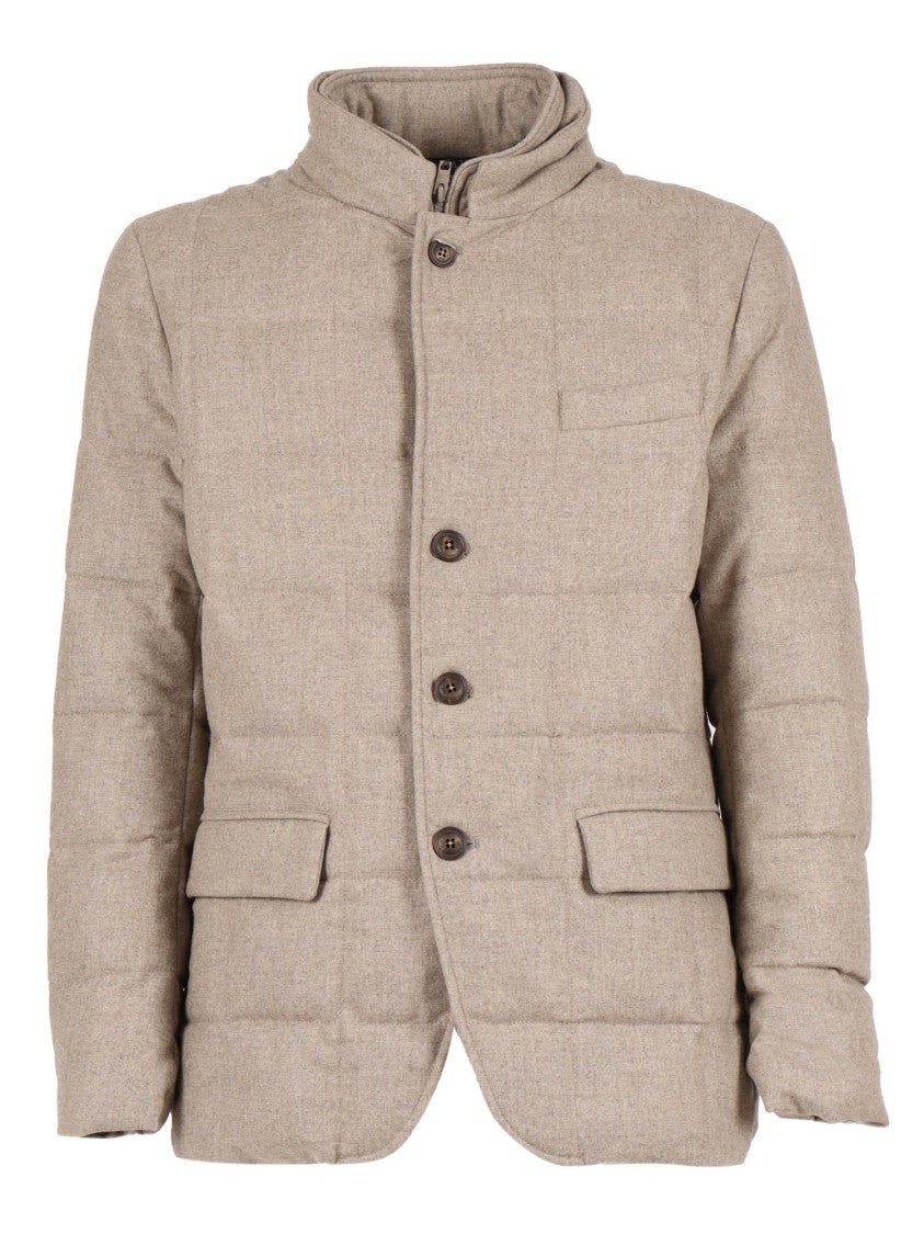 Fay Quilted Down Jacket With Double Front Closure