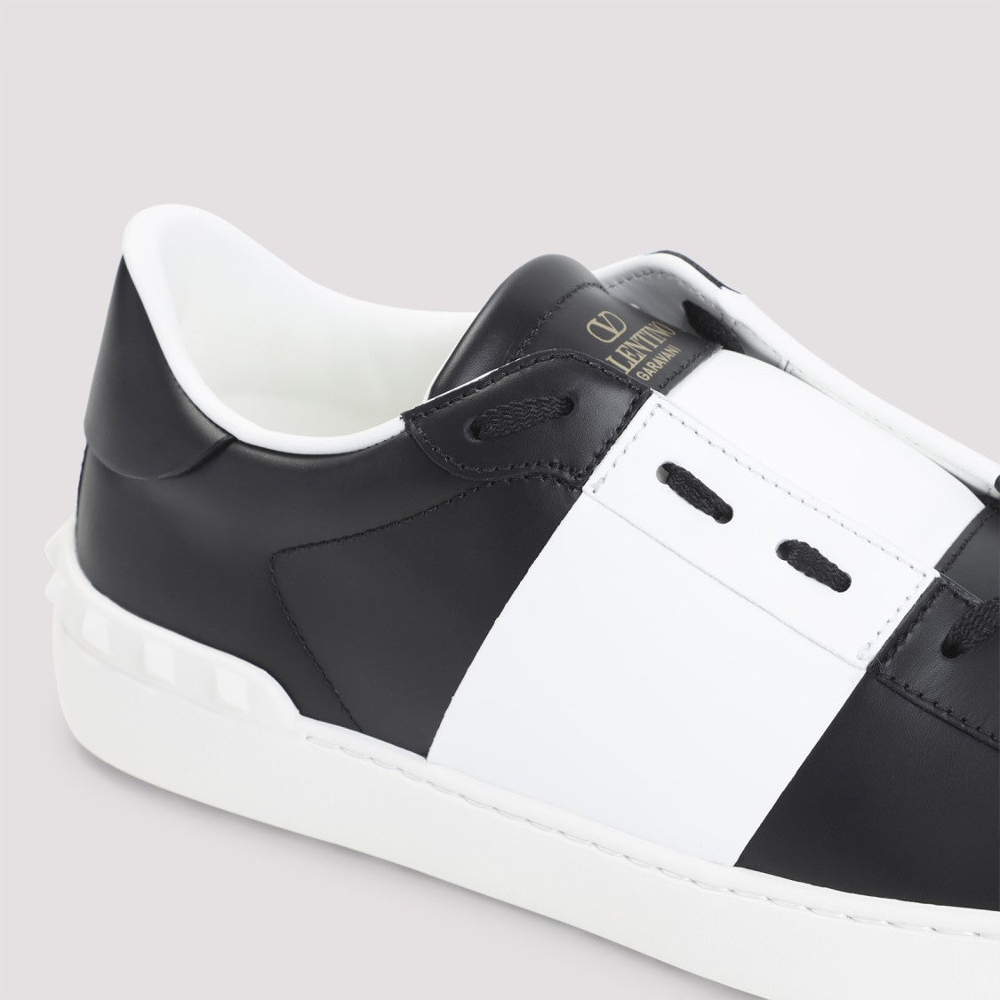 Valentino Garavani Calf Leather Sneakers With Gold-Tone Logo