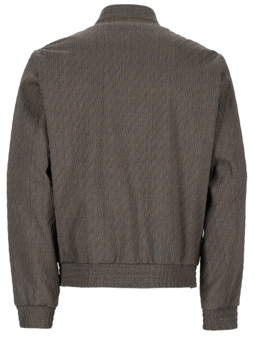 Emporio Armani Textured Pattern Blouson Jacket