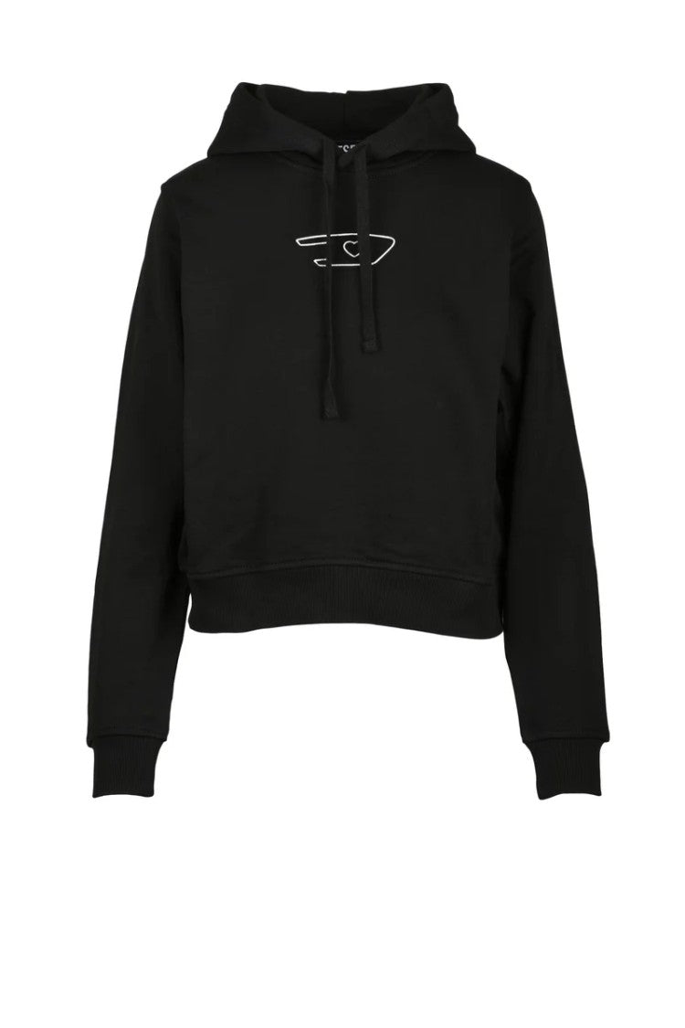 Diesel Black Embroidered Hooded Sweatshirt
