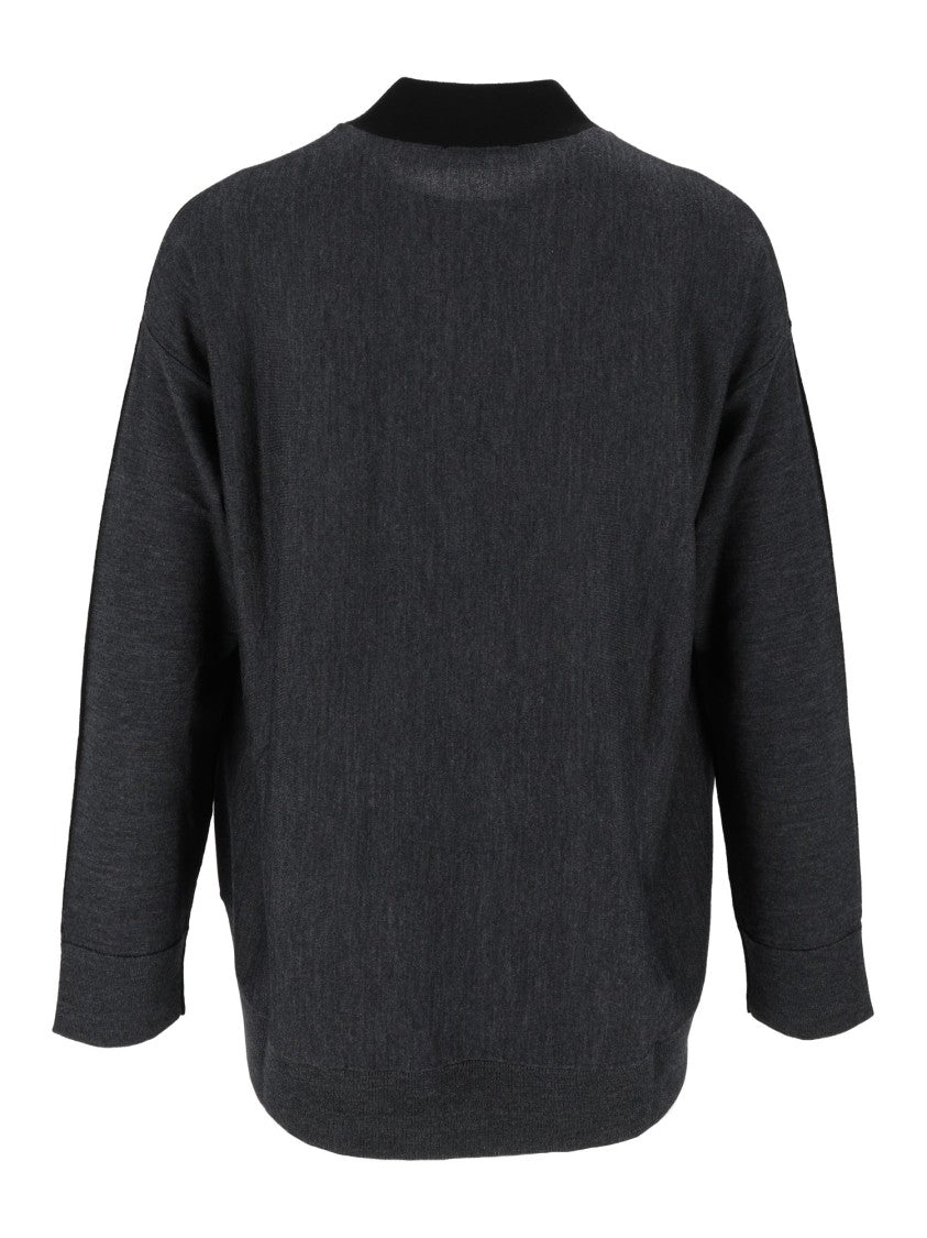 Kangra Cashmere Rounded Color Block Flap Pocket Jacket