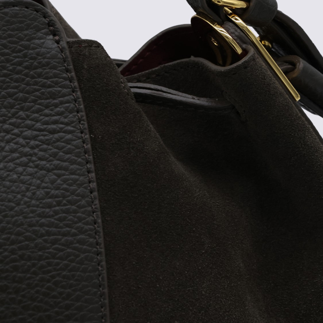 Coccinelle Rounded Bucket Bag With Suede Body