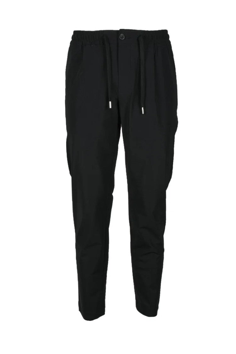 Suns Technical Black Trousers With Elastic Waistband And Drawstring
