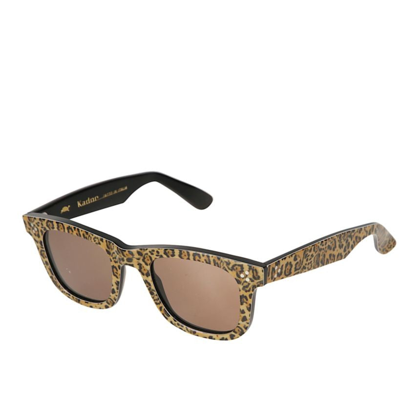 Kador Solemio Bold Leopard Print Rectangular Sunglasses