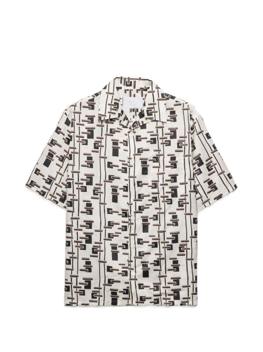 Prada Pattern Print Cotton Bowling Shirt