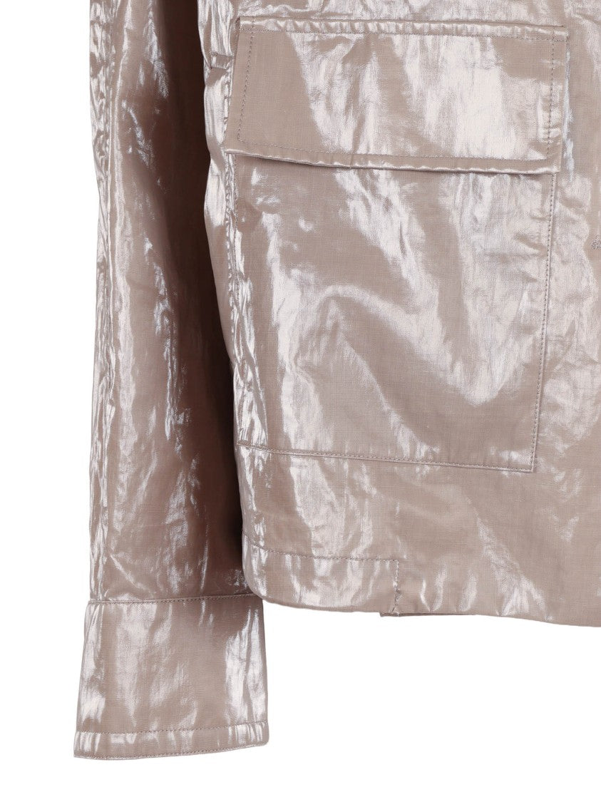 Duno Cropped Shiny Flap Pocket Jacket