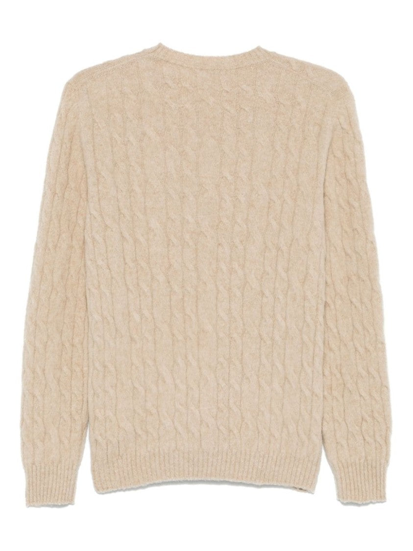 Boglioli Light Beige Cable Knit Sweater