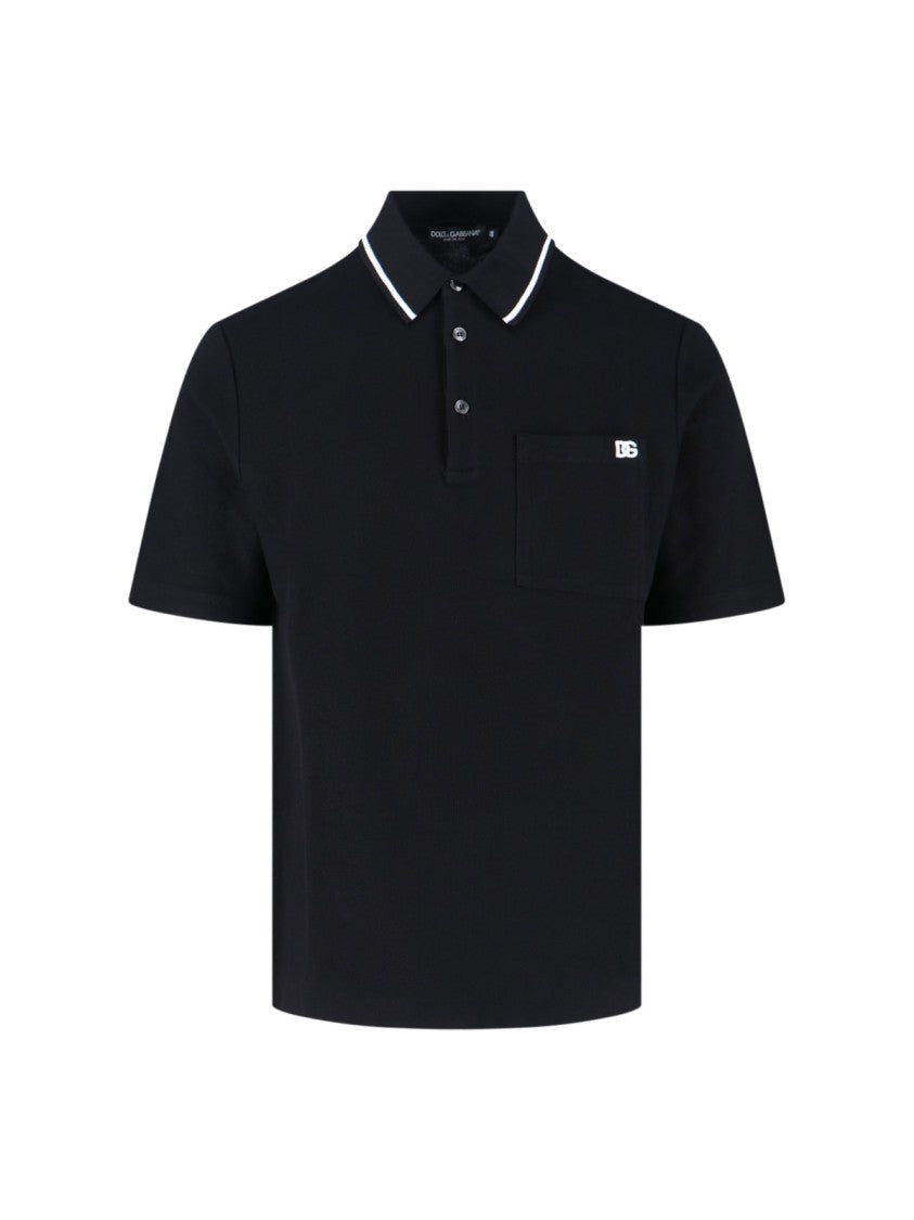 Dolce & Gabbana Logo Polo – Black