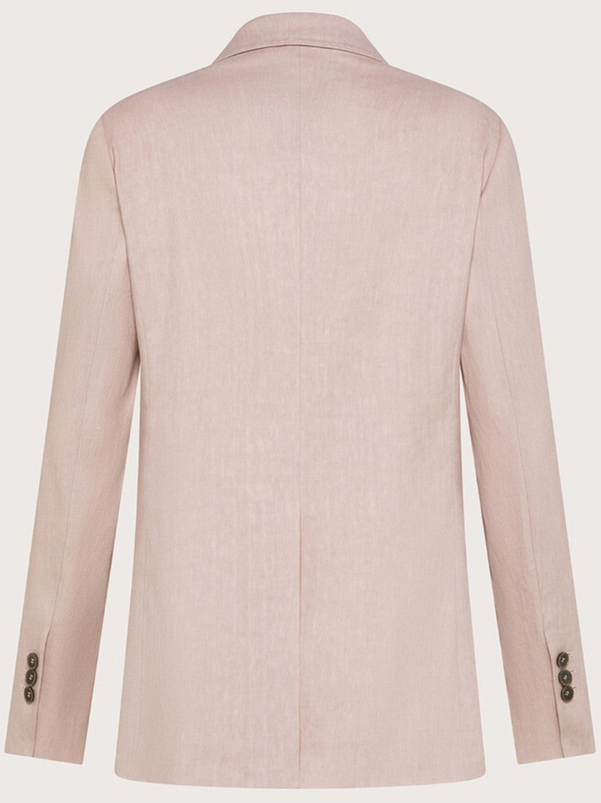 Seventy Venezia Muted Pink Tailored Double-Breasted Blazer