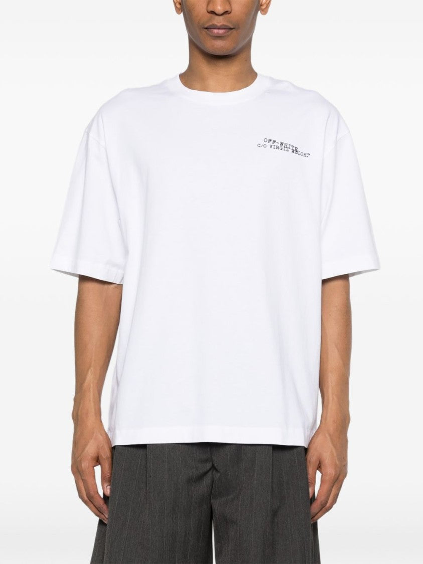 Off-White White Crew Neck Graphic T-Shirt