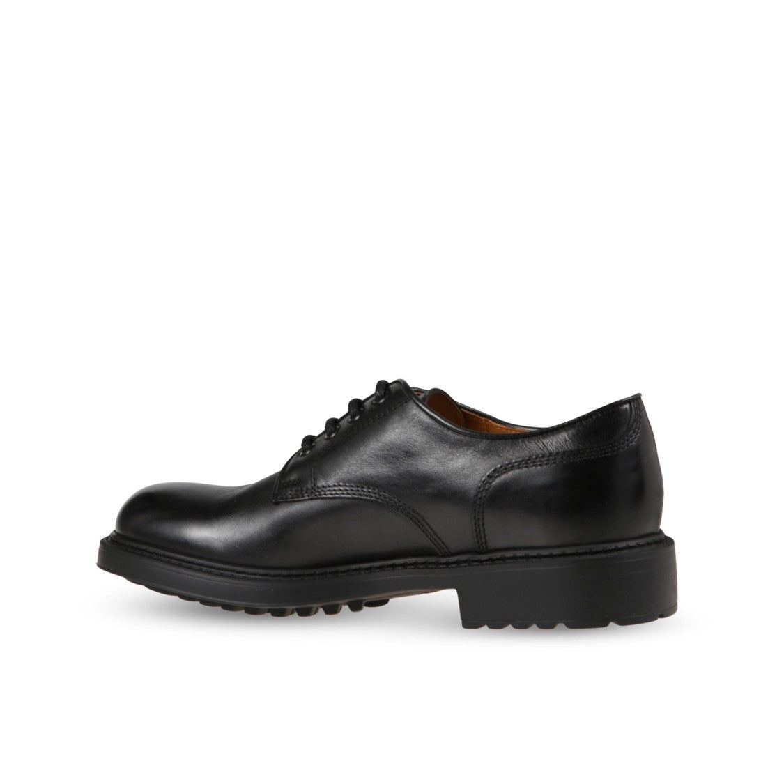 Doucal's Black Lace-Up Derby Shoes With Clean Lines And Polished Finish