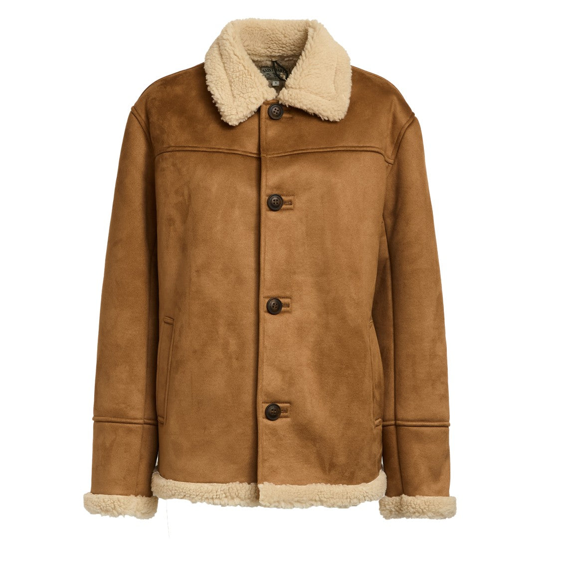 Mc2 Saint Barth Faux Shearling Jacket With Classic Button Closure And Front Pockets