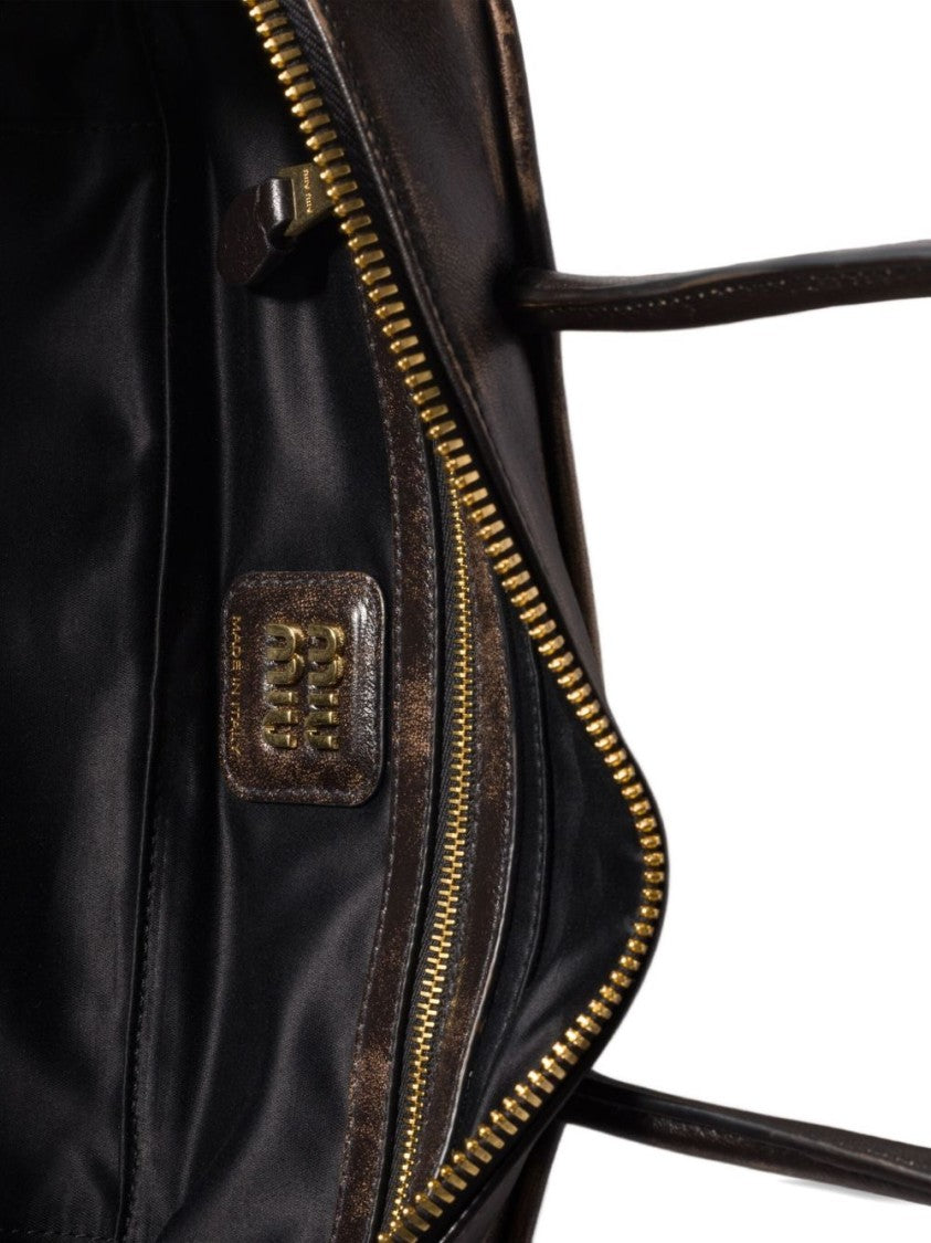 Miu Miu Brown Rectangular Leather Handbag