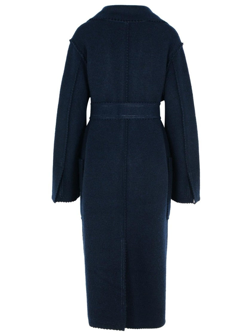 Max Mara Jene' Dark Blue Cashmere Blend Coat