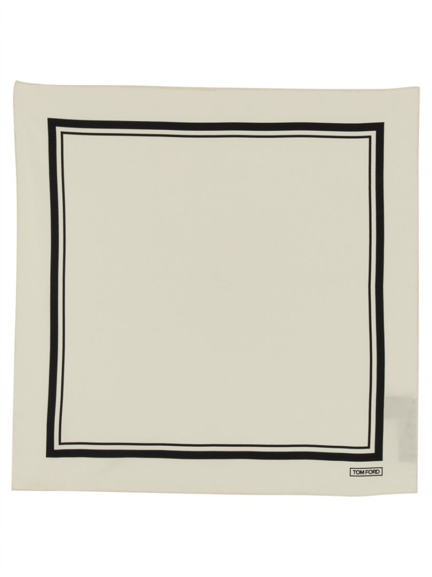 Tom Ford Square Silk Scarf With Contrasting Border