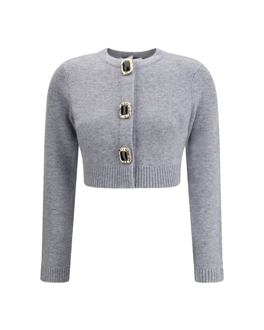 Self-Portrait Gray Wool Cardigan