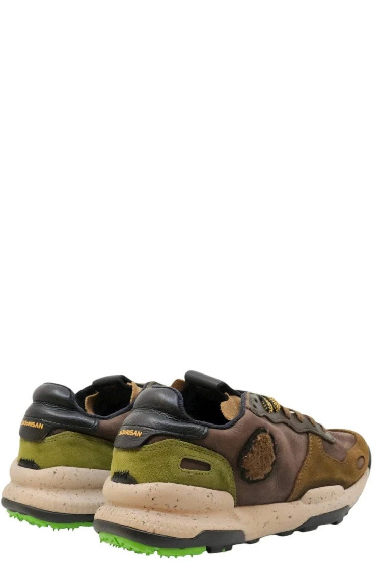 Satorisan Brown Leather Low-Top Sneakers