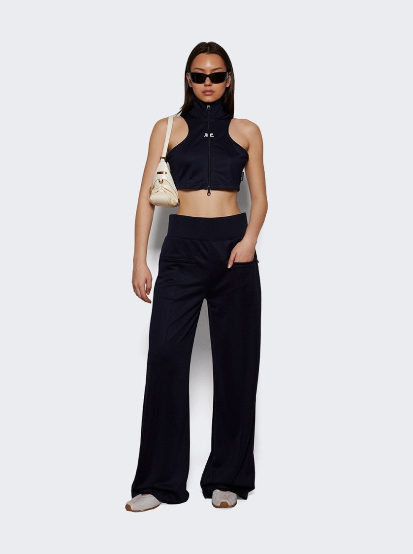 Courrèges Scuba Tracksuit Interlock Cropped Jacket Navy