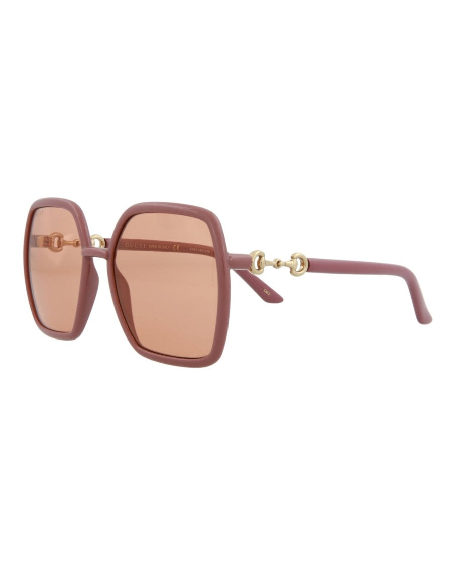 Gucci Square-Frame Injection Sunglasses With Gold-Tone Accents
