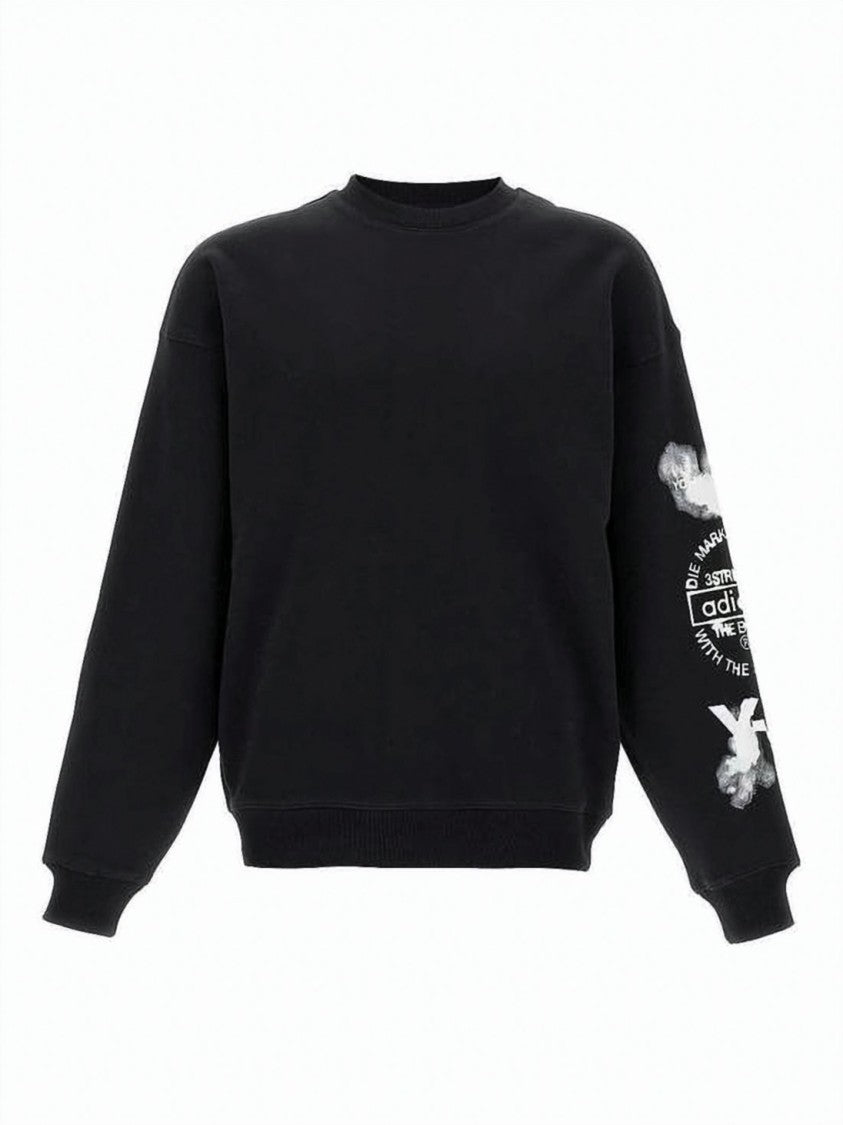 Y-3 Long-Sleeve Sweatshirt With Graphic Prints And Ribbed Cuffs