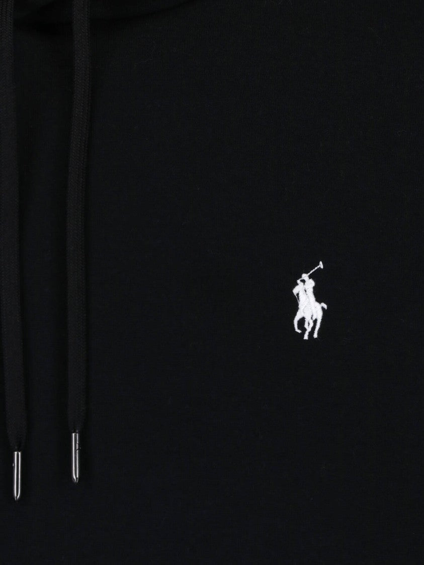 Polo Ralph Lauren Black Recycled Cotton Blend Hooded Sweatshirt