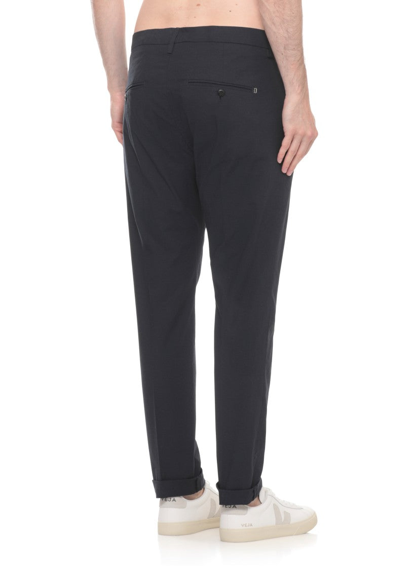 Dondup Blue Gaubert Monogram Cotton Pants