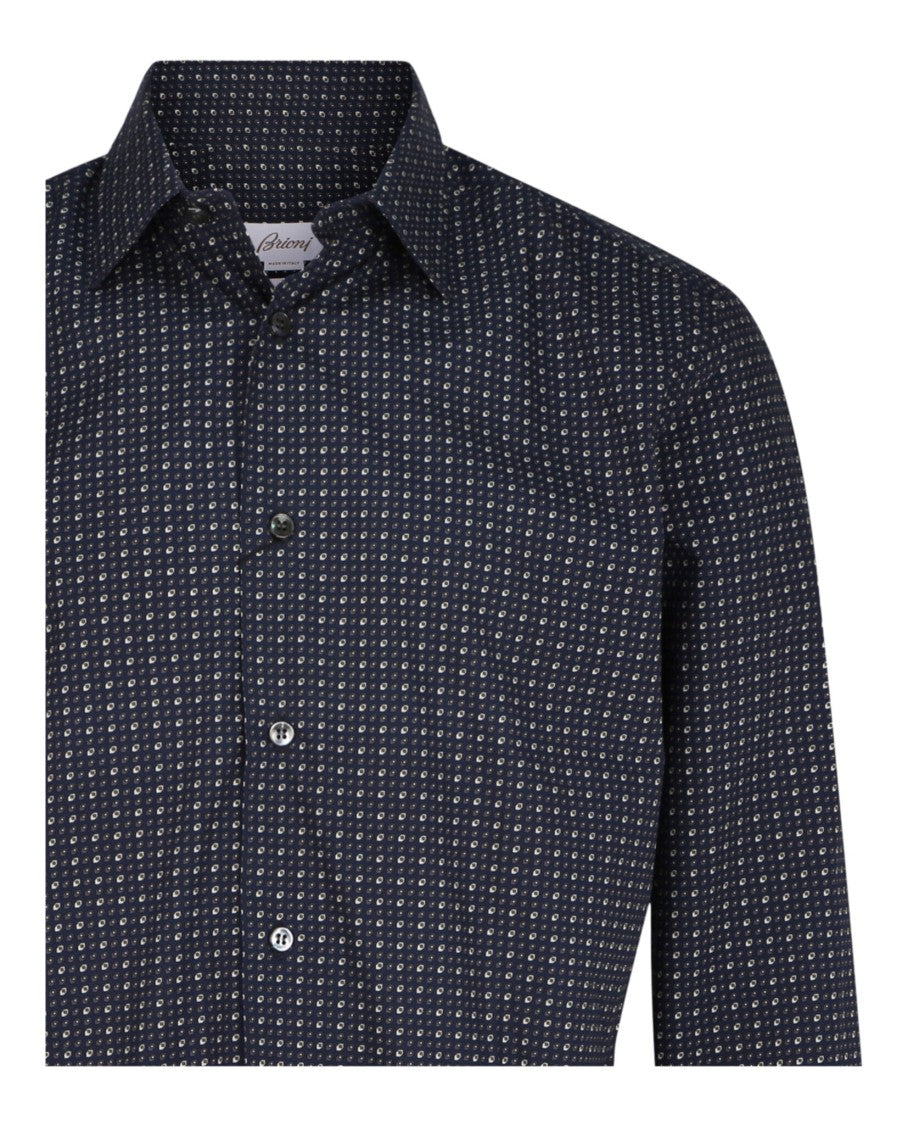 Brioni Slim-Fit Micro-Geometric Print Shirt
