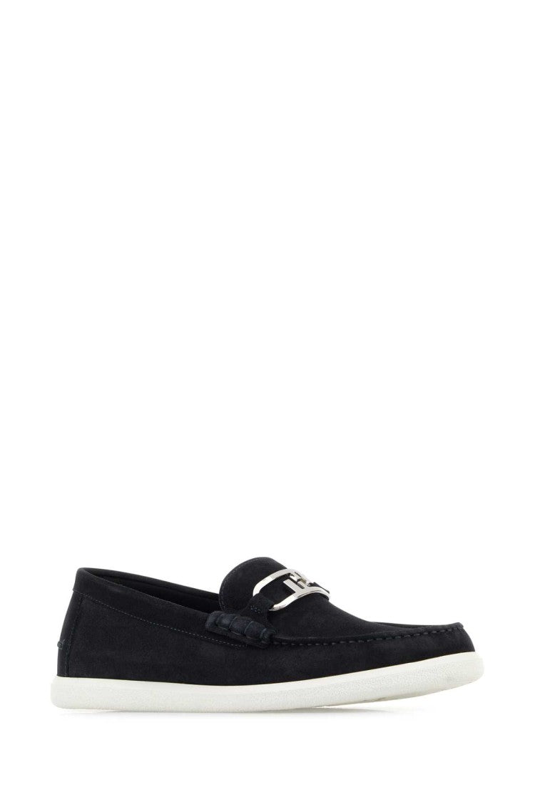 Fendi Midnight Blue Suede O Lock Light Loafers