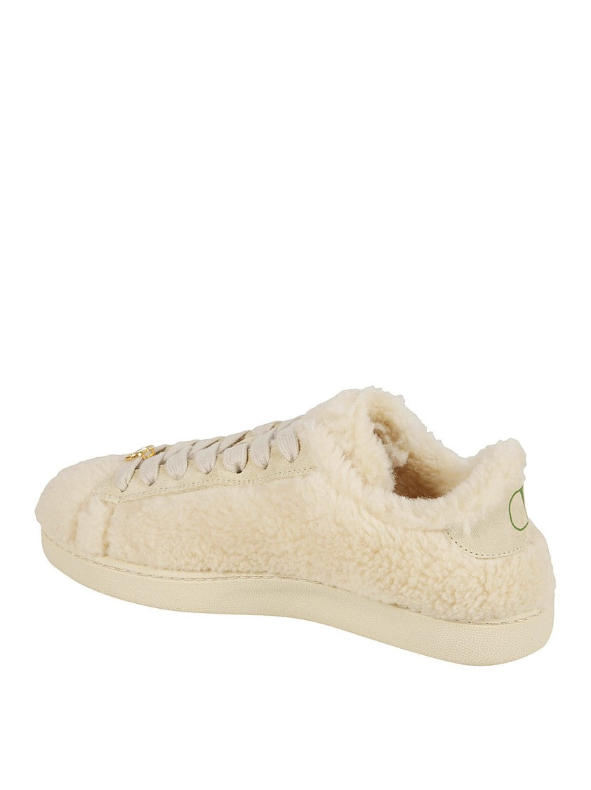 Valentino Garavani Low-Top Sneakers In Shearling-Effect Wool