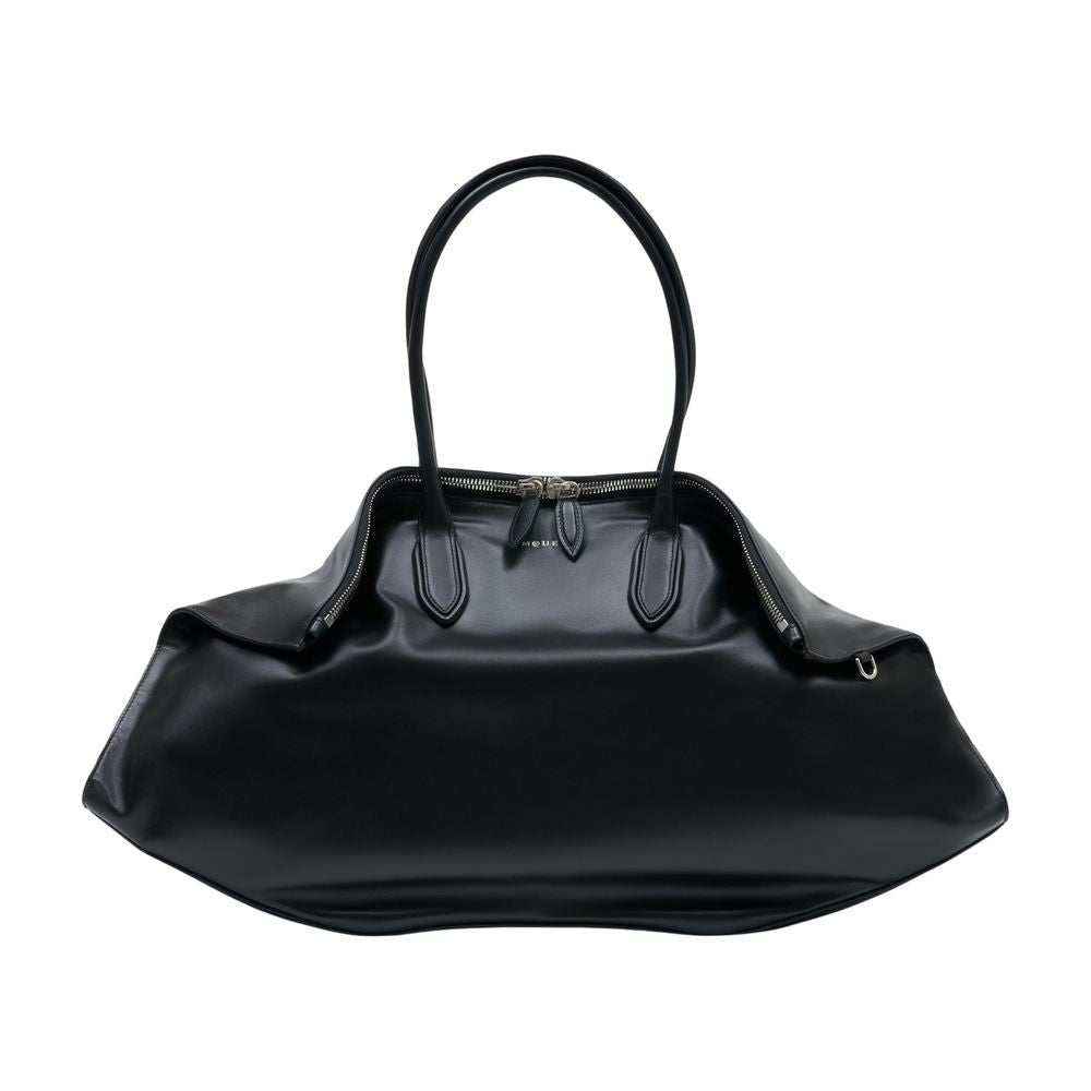 Alexander Mcqueen Manta Maxi Shoulder Bag - Leather - Black