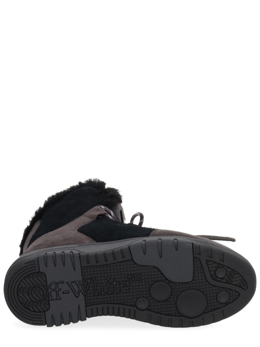 Off-White Anthracite High-Top Fur Boots