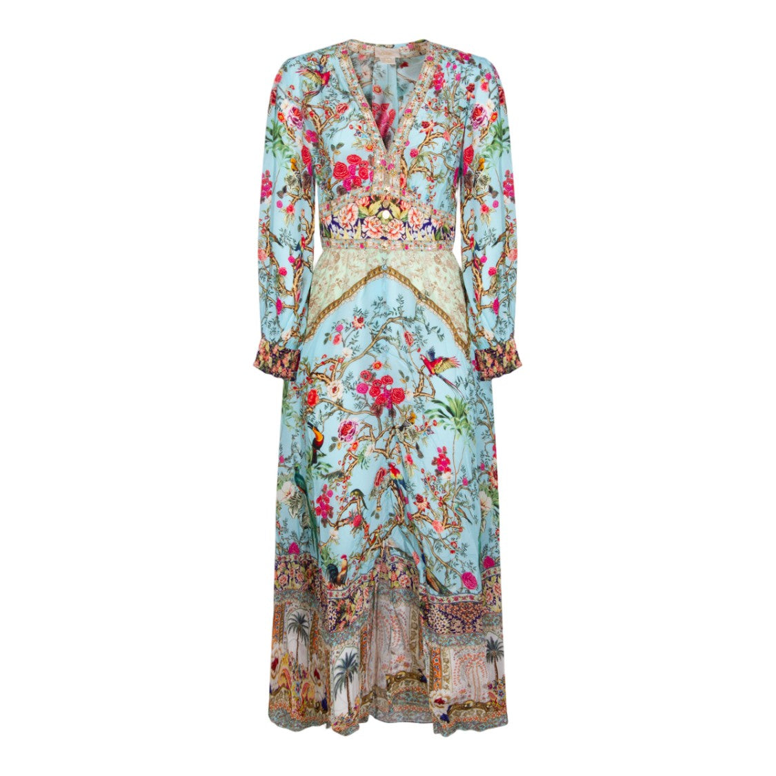Camilla Flowing Dress With Intricate Patterns And Vibrant Colors