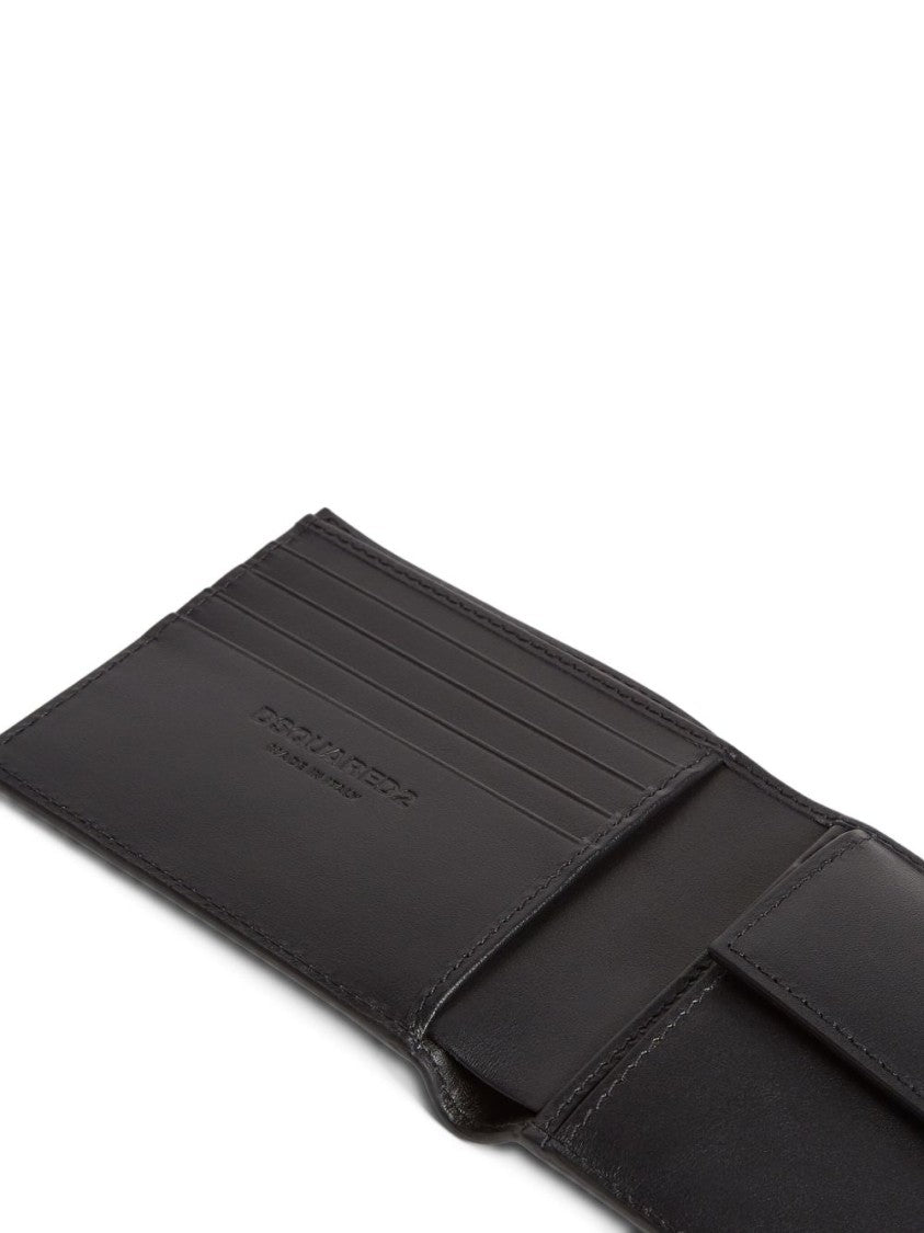 Dsquared2 Bifold Nero Wallet With Embossed Branding