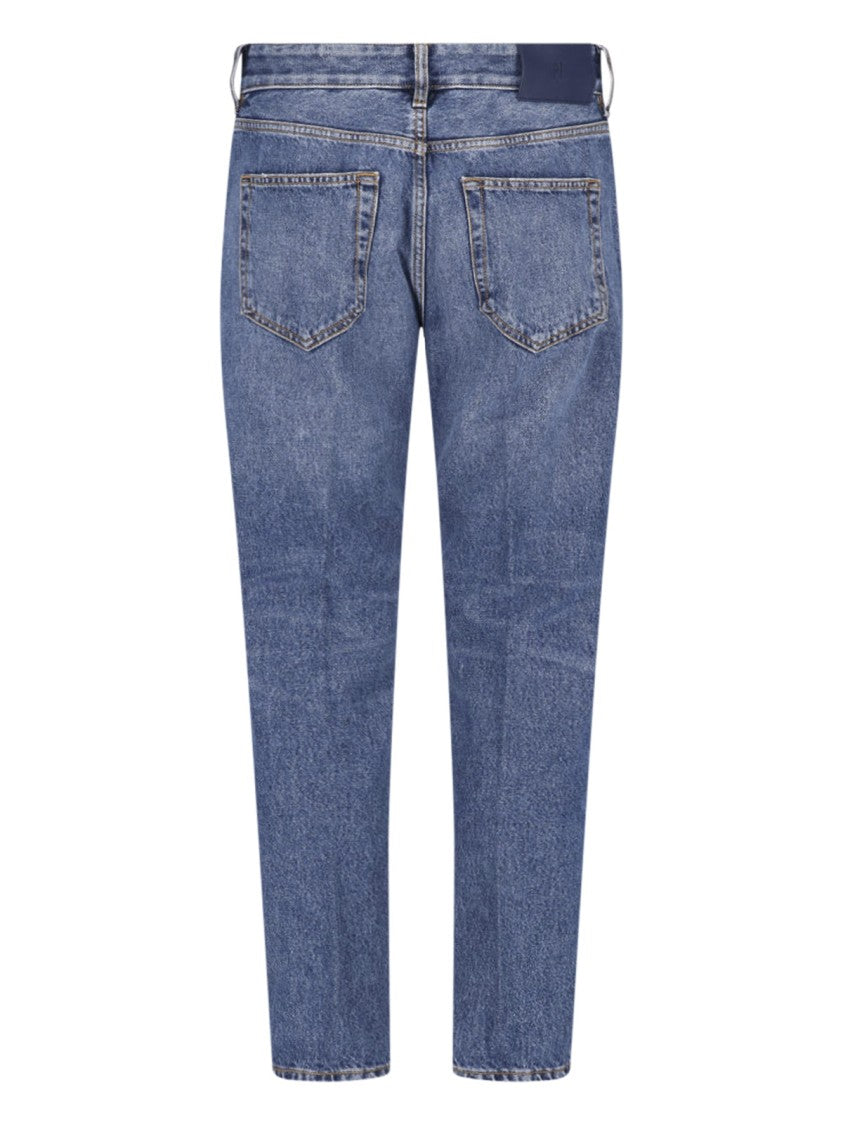Pt Torino Blue Cotton Denim Straight-Leg Jeans