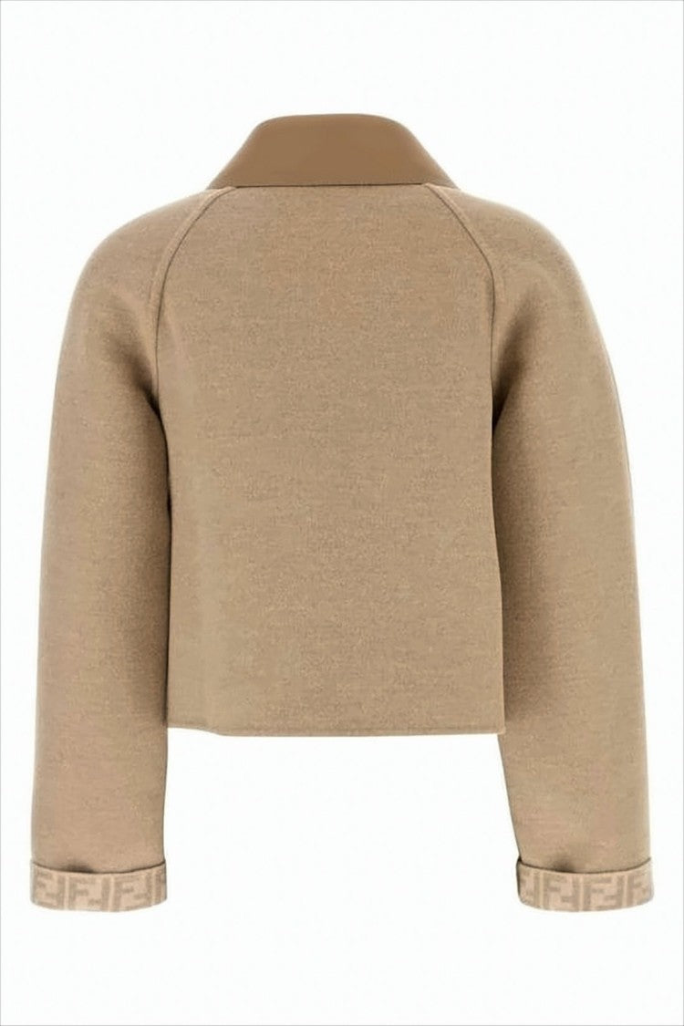 Fendi Cropped Structured Jacket With Monogram Cuffs