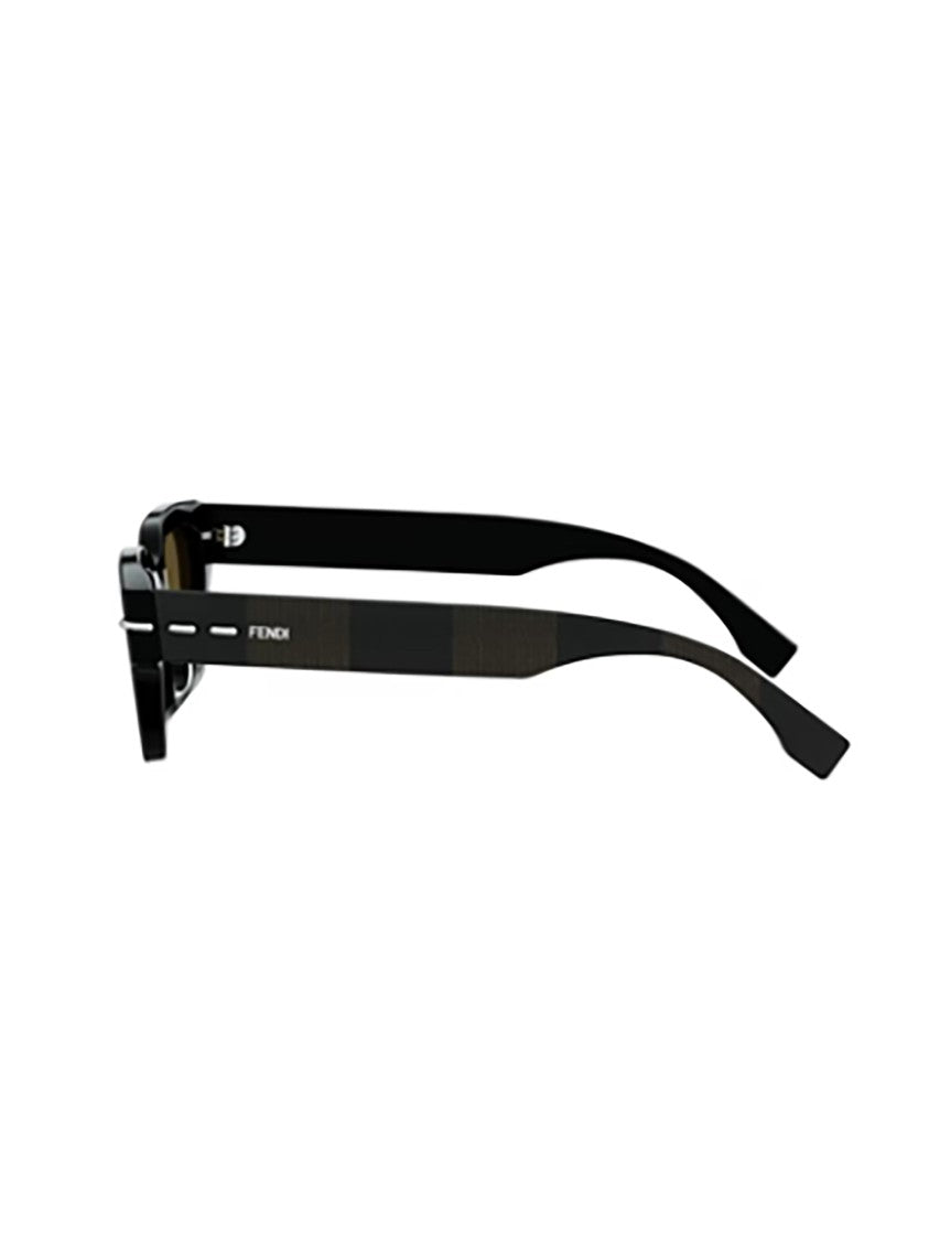 Fendi Black Fe40191i Rectangular Brown Sunglasses