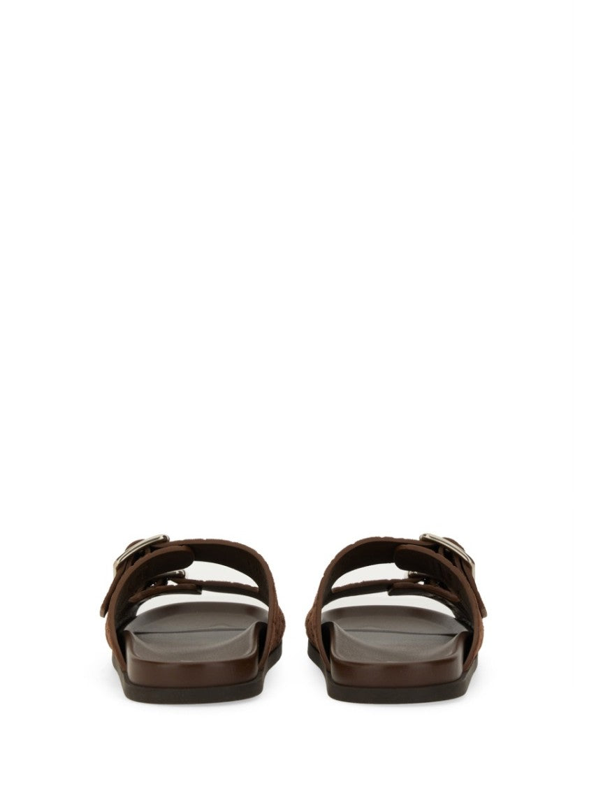 Gucci Leather Slider Sandal With Minimalist Design