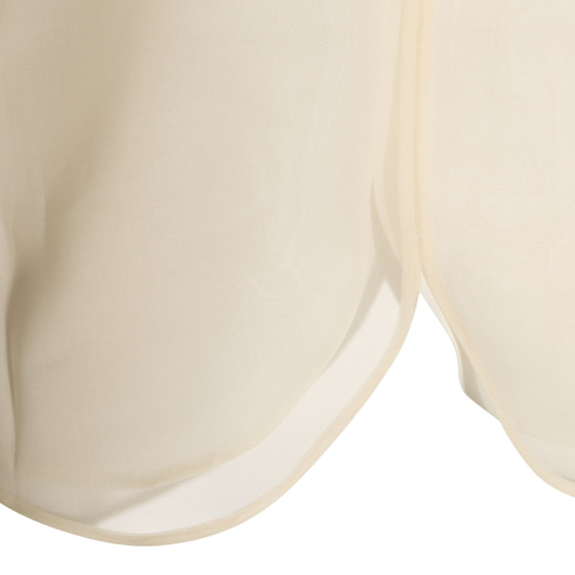 Khaite Sheer Deep V-Neck Voluminous Sleeve Top