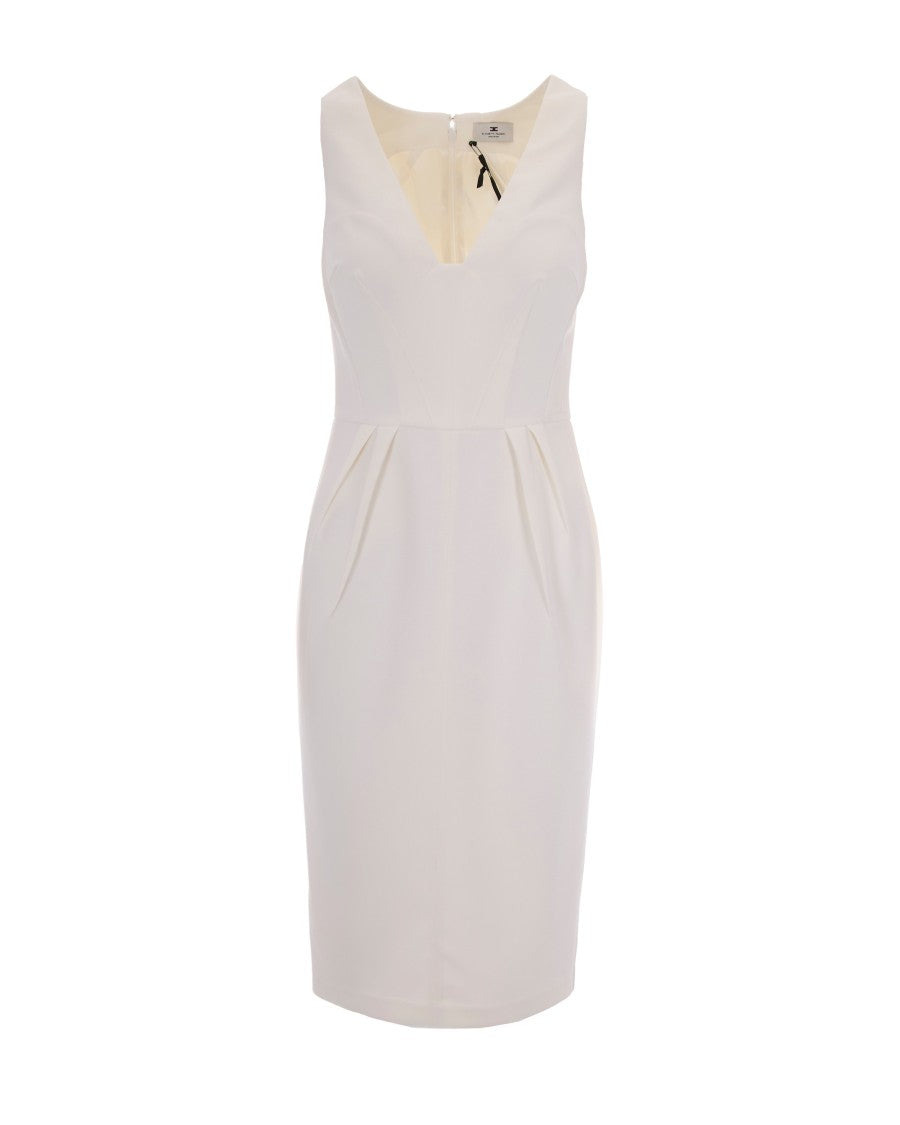Elisabetta Franchi Sleeveless Crepe Dress With Origami-Inspired Darts