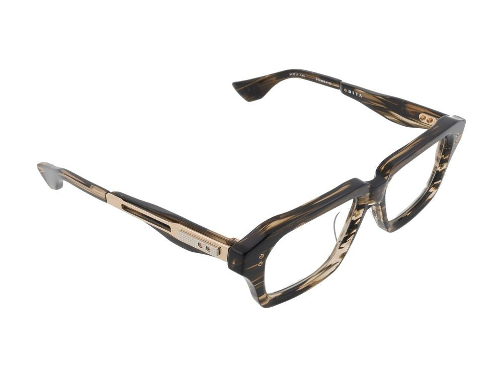 Dita Burnt Timber White Gold Square Frame Optical Glasses