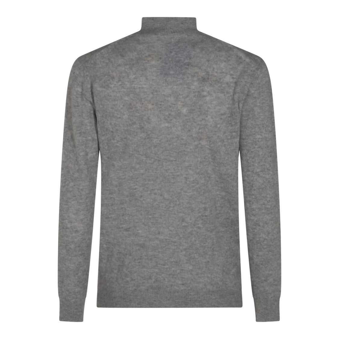 Altea Heathered Grey Ribbed Cuff Mock Neck Sweater