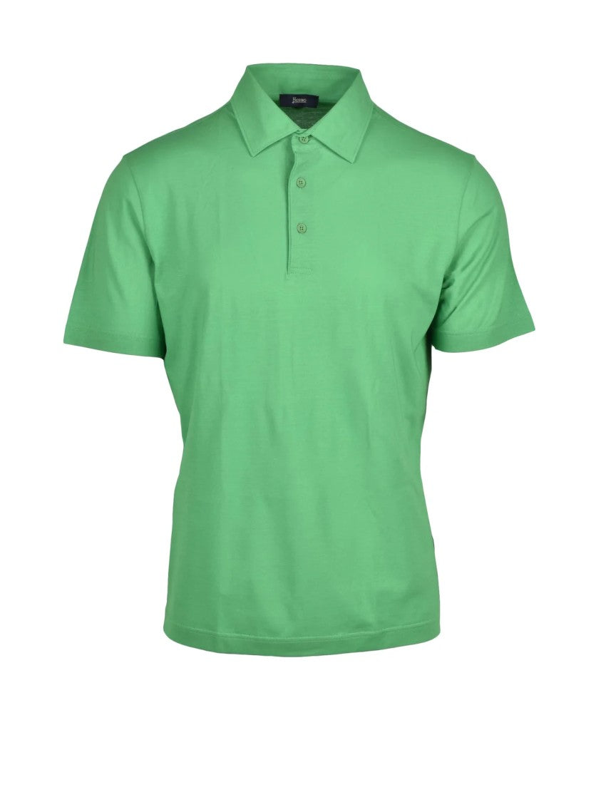 Herno Green Cotton Classic Polo Shirt