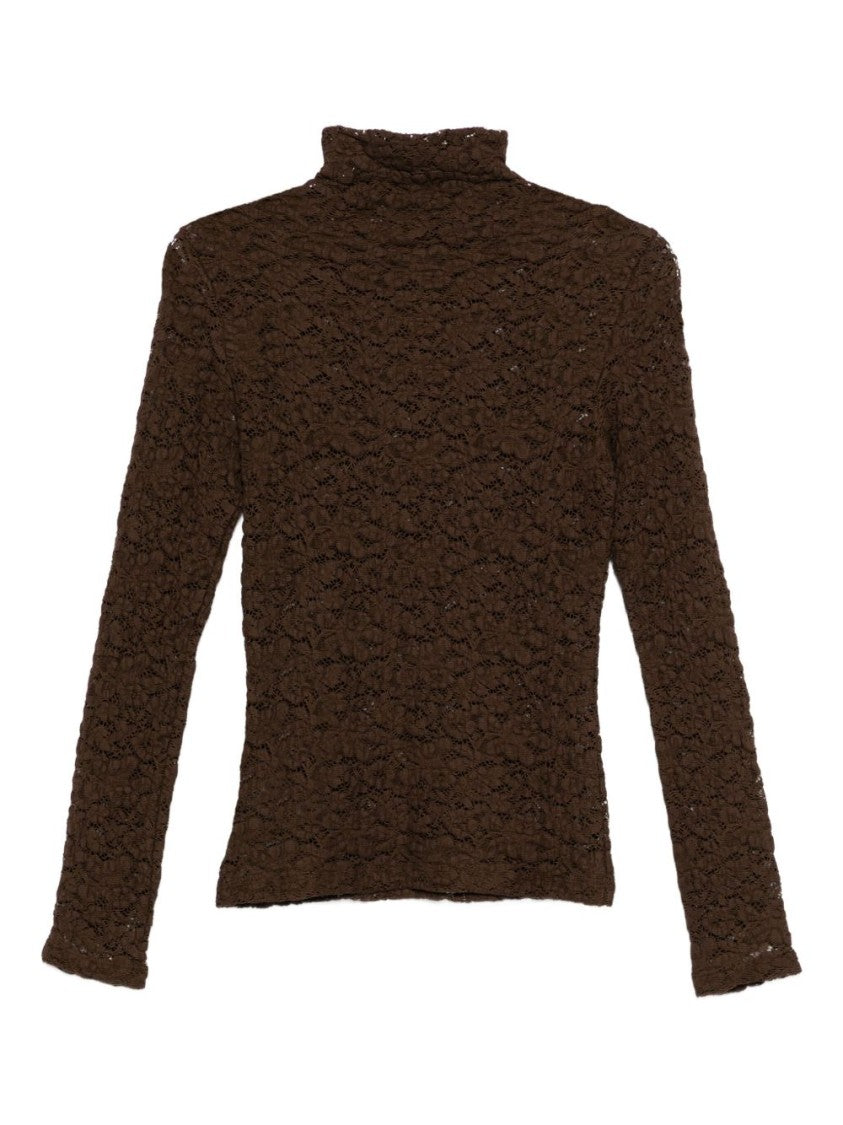 Seventy Sergio Tegon Textured Lace Sweater With High Neck