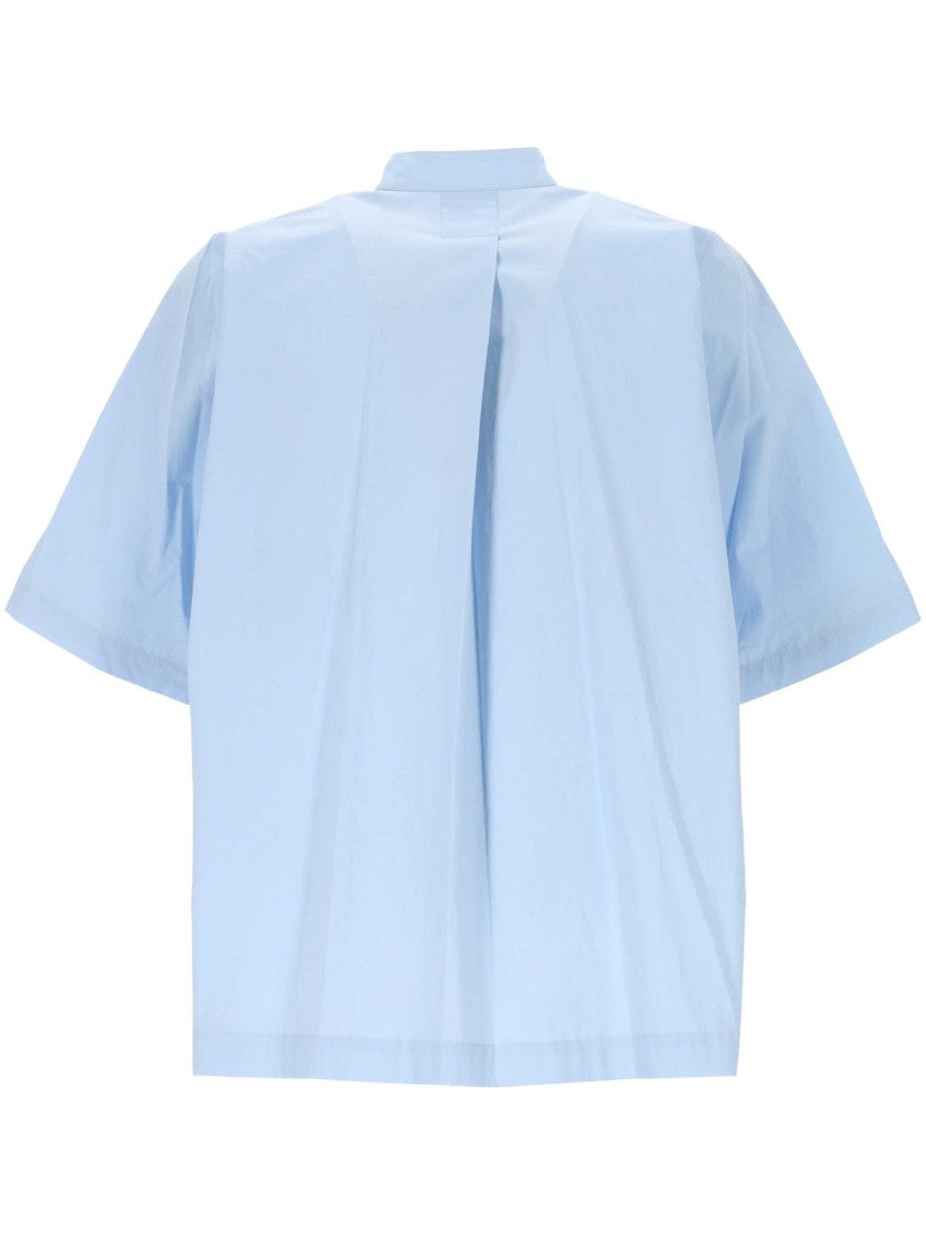 Homme Plissé Issey Miyake Mandarin Collar Short-Sleeve Shirt With Boxy Fit