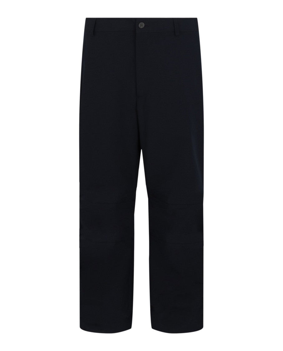 Ferragamo Mid Rise Loose Fit Straight-Leg Pants With Stitched Creases