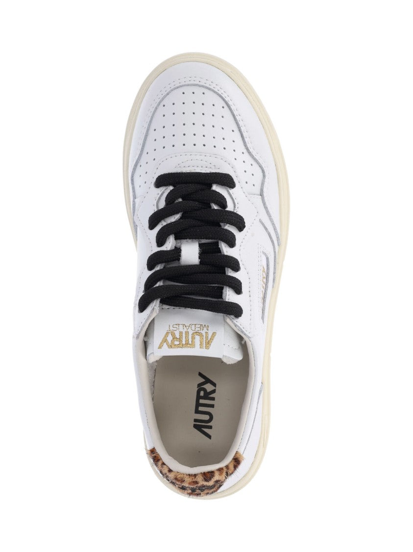 Autry Low-Top Sneakers With Rounded Toe And Leopard Tab